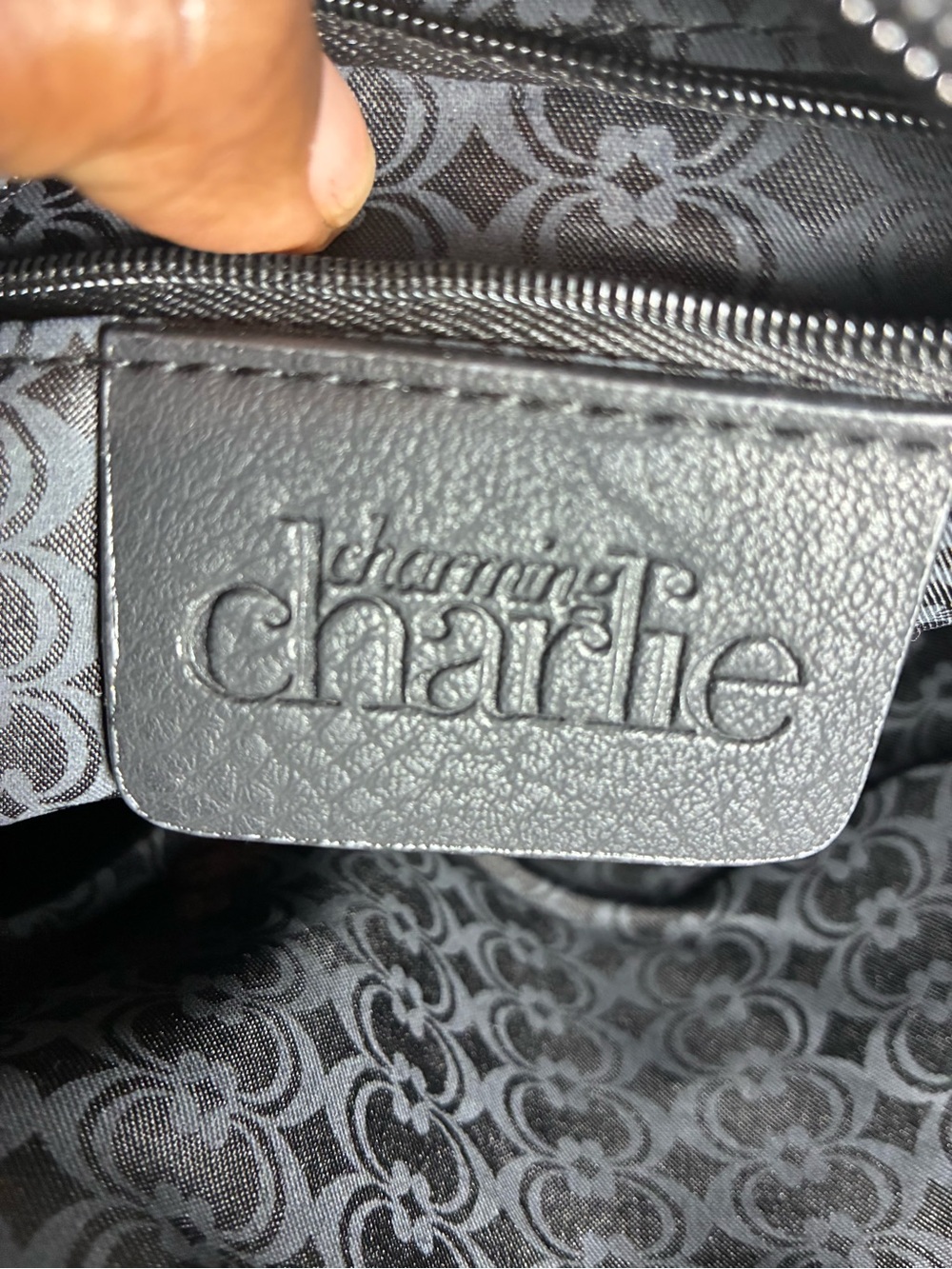 Charming Charlie Black Faux Leather Small Crossbody Bag Adjustable Strap - Picture 5 of 15